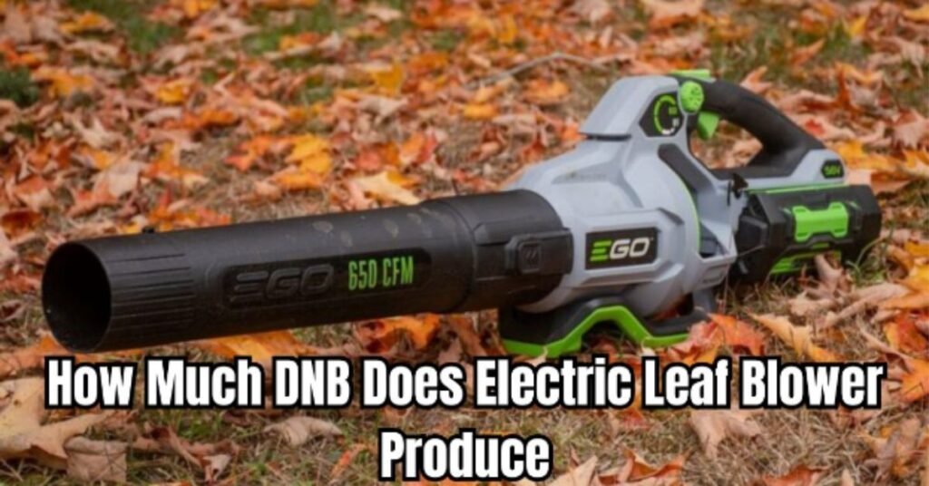 how much dnb does electric leaf blower produce